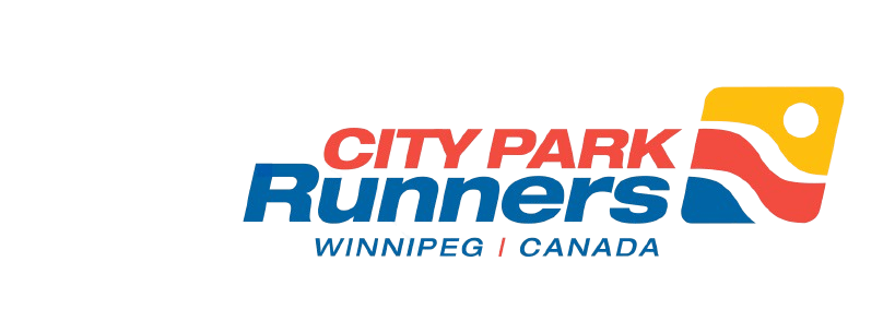 Logo of City Park Runners, featuring the text 'CITY PARK Runners' in red and blue with 'WINNIPEG | CANADA' below, accompanied by a colorful graphic element.